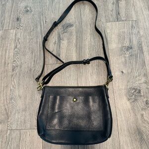 Madewell Transport Black Leather Crossbody Bag